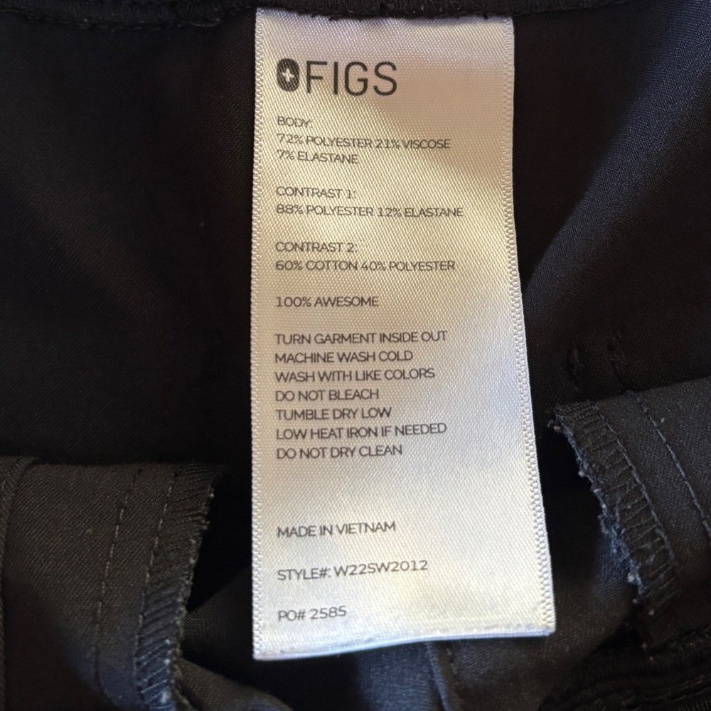 FIGS Womens Technical Collection Black Jogger Style Scrub Pants Pockets Size XS - Picture 4 of 8